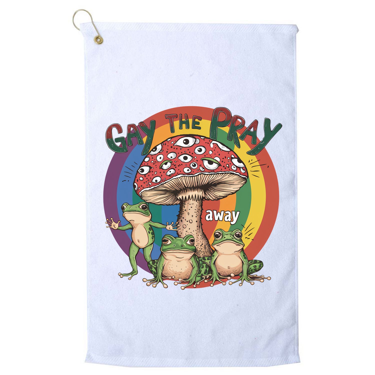 Gay The Pray Away Lgbt Frog Golf Towel