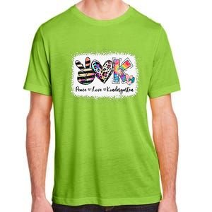 Grade Teacher Peace Love Kindergarten Team Kinder Bleached Adult ChromaSoft Performance T-Shirt