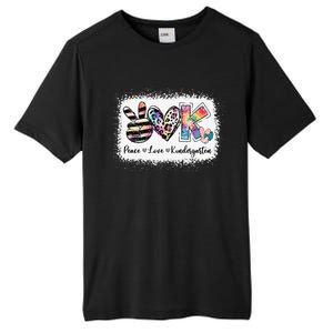 Grade Teacher Peace Love Kindergarten Team Kinder Bleached Tall Fusion ChromaSoft Performance T-Shirt