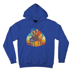 Gamer Turkey Pumpkin Retro Thanksgiving Video Games Funny Hoodie