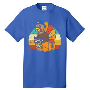 Gamer Turkey Pumpkin Retro Thanksgiving Video Games Funny Tall T-Shirt