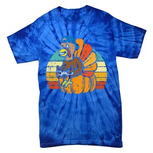 Gamer Turkey Pumpkin Retro Thanksgiving Video Games Funny Tie-Dye T-Shirt