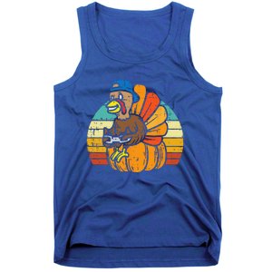 Gamer Turkey Pumpkin Retro Thanksgiving Video Games Funny Tank Top