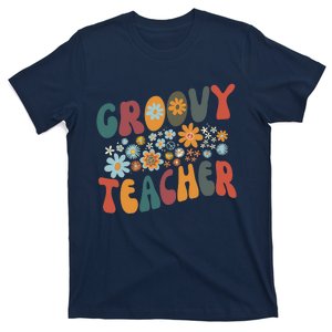 Groovy Teacher Retro Colorful Design Teacher Day Teaching T-Shirt