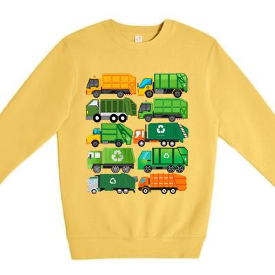 Garbage Truck Recycling Day Trash Waste Separation Birthday Premium Crewneck Sweatshirt