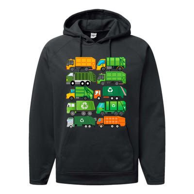 Garbage Truck Recycling Day Trash Waste Separation Birthday Performance Fleece Hoodie