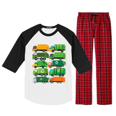 Garbage Truck Recycling Day Trash Waste Separation Birthday Raglan Sleeve Pajama Set