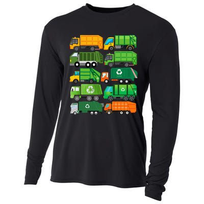 Garbage Truck Recycling Day Trash Waste Separation Birthday Cooling Performance Long Sleeve Crew