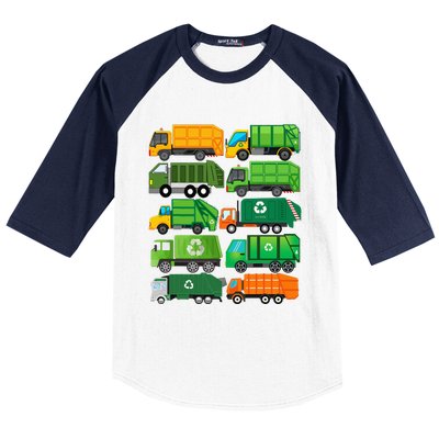 Garbage Truck Recycling Day Trash Waste Separation Birthday Baseball Sleeve Shirt