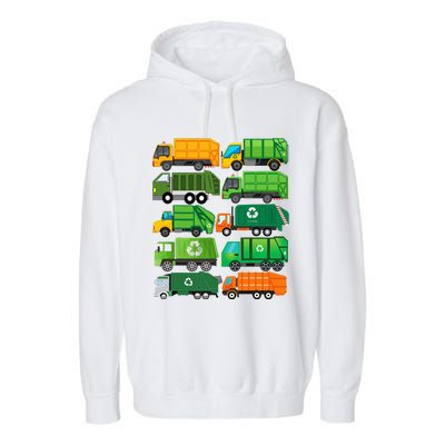 Garbage Truck Recycling Day Trash Waste Separation Birthday Garment-Dyed Fleece Hoodie