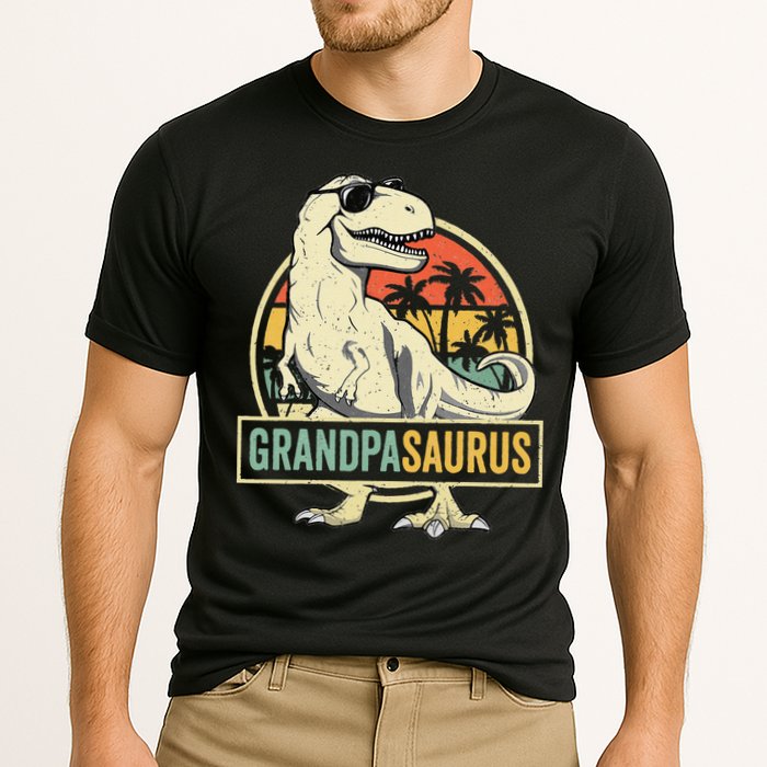 Grandpasaurus T Rex Dinosaur Grandpa Saurus Family Matching Cooling Performance Crew T-Shirt