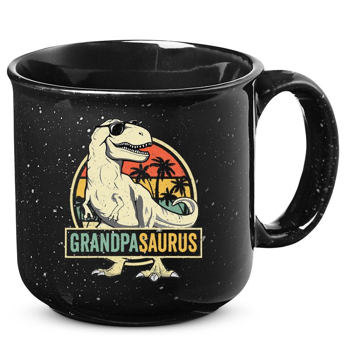 Grandpasaurus T Rex Dinosaur Grandpa Saurus Family Matching 15oz Campfire Ceramic Mug