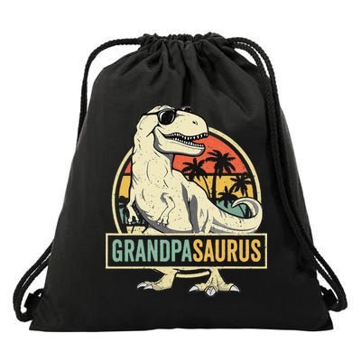 Grandpasaurus T Rex Dinosaur Grandpa Saurus Family Matching Drawstring Bag