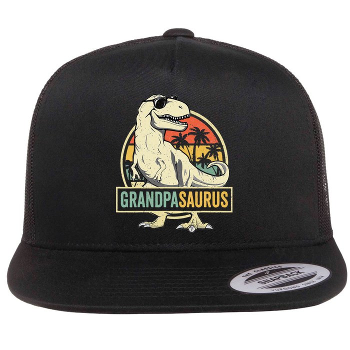 Grandpasaurus T Rex Dinosaur Grandpa Saurus Family Matching Flat Bill Trucker Hat