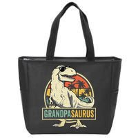 Grandpasaurus T Rex Dinosaur Grandpa Saurus Family Matching Zip Tote Bag