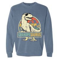 Grandpasaurus T Rex Dinosaur Grandpa Saurus Family Matching Garment-Dyed Sweatshirt