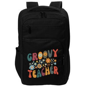 Groovy Teacher Retro Colorful Design Teacher Day Teaching Impact Tech Backpack