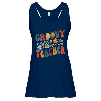 Groovy Teacher Retro Colorful Design Teacher Day Teaching Ladies Essential Flowy Tank