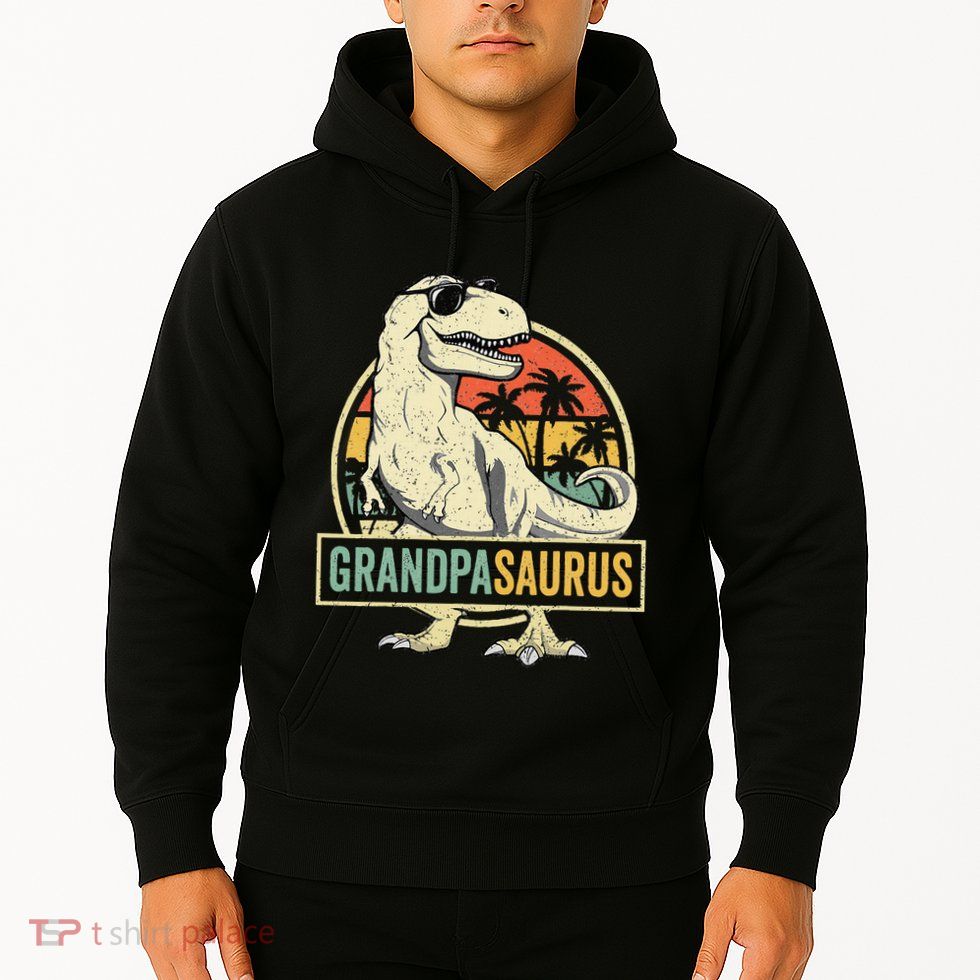 Grandpasaurus T Rex Dinosaur Grandpa Saurus Family Matching Hoodie