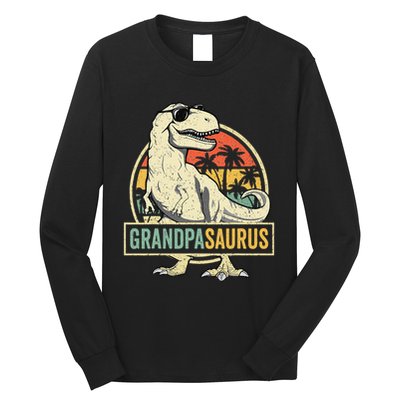 Grandpasaurus T Rex Dinosaur Grandpa Saurus Family Matching Long Sleeve Shirt
