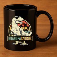 Grandpasaurus T Rex Dinosaur Grandpa Saurus Family Matching 11oz C Handle Ceramic Mug