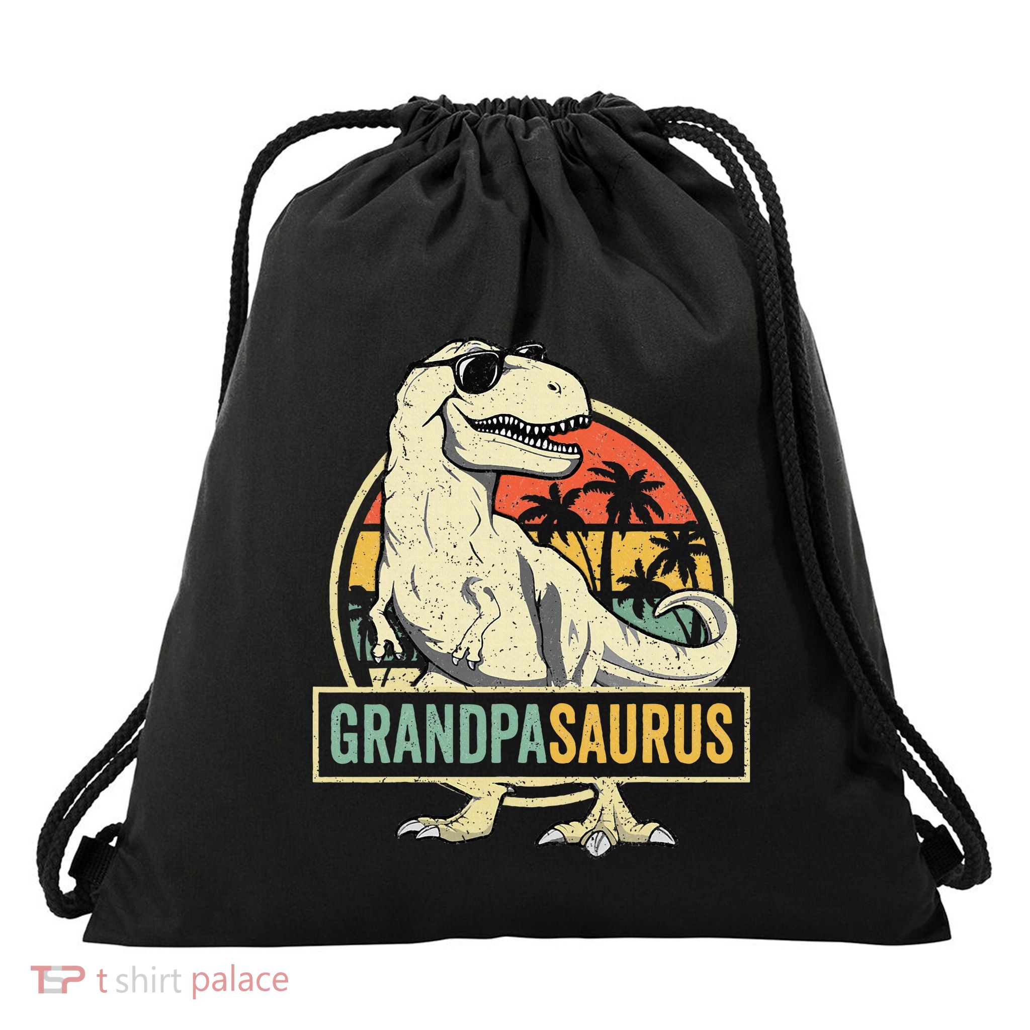 Grandpasaurus T Rex Dinosaur Grandpa Saurus Family Matching Drawstring Bag