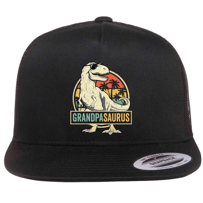 Grandpasaurus T Rex Dinosaur Grandpa Saurus Family Matching Flat Bill Trucker Hat