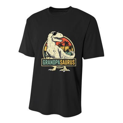 Grandpasaurus T Rex Dinosaur Grandpa Saurus Family Matching Youth Performance Sprint T-Shirt