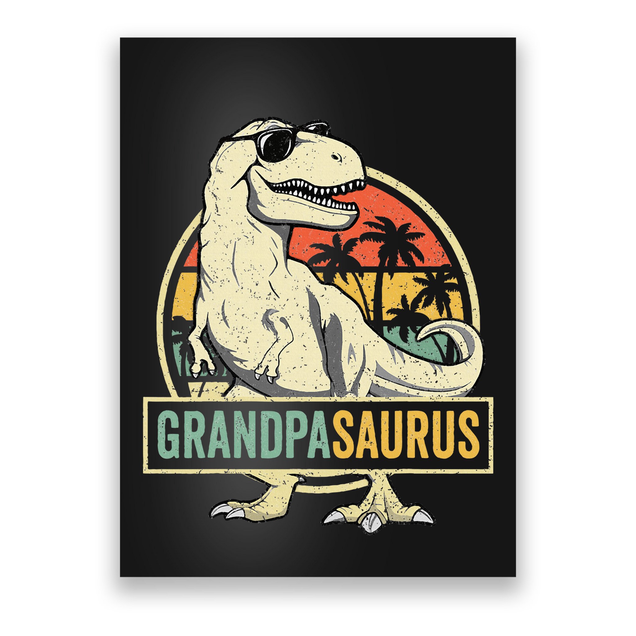 Grandpasaurus T Rex Dinosaur Grandpa Saurus Family Matching Poster