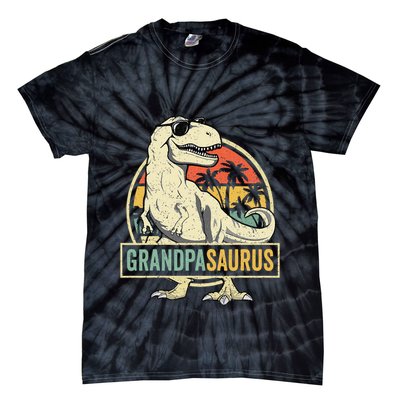Grandpasaurus T Rex Dinosaur Grandpa Saurus Family Matching Tie-Dye T-Shirt