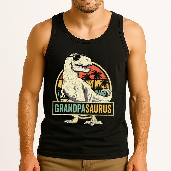 Grandpasaurus T Rex Dinosaur Grandpa Saurus Family Matching Tank Top
