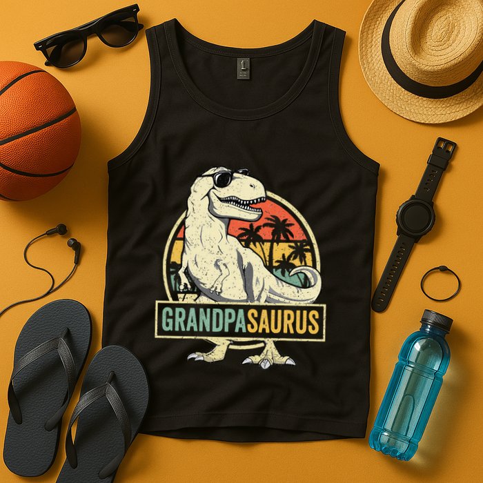 Grandpasaurus T Rex Dinosaur Grandpa Saurus Family Matching Tank Top