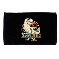 Grandpasaurus T Rex Dinosaur Grandpa Saurus Family Matching Microfiber Hand Towel