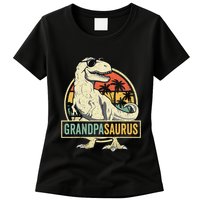 Grandpasaurus T Rex Dinosaur Grandpa Saurus Family Matching Womens T-Shirt