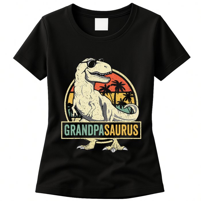Grandpasaurus T Rex Dinosaur Grandpa Saurus Family Matching Womens T-Shirt