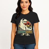 Grandpasaurus T Rex Dinosaur Grandpa Saurus Family Matching Womens T-Shirt