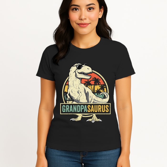 Grandpasaurus T Rex Dinosaur Grandpa Saurus Family Matching Womens T-Shirt