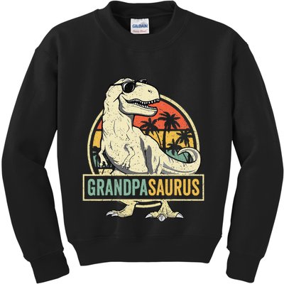 Grandpasaurus T Rex Dinosaur Grandpa Saurus Family Matching Kids Sweatshirt