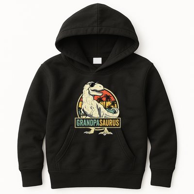 Grandpasaurus T Rex Dinosaur Grandpa Saurus Family Matching Kids Hoodie