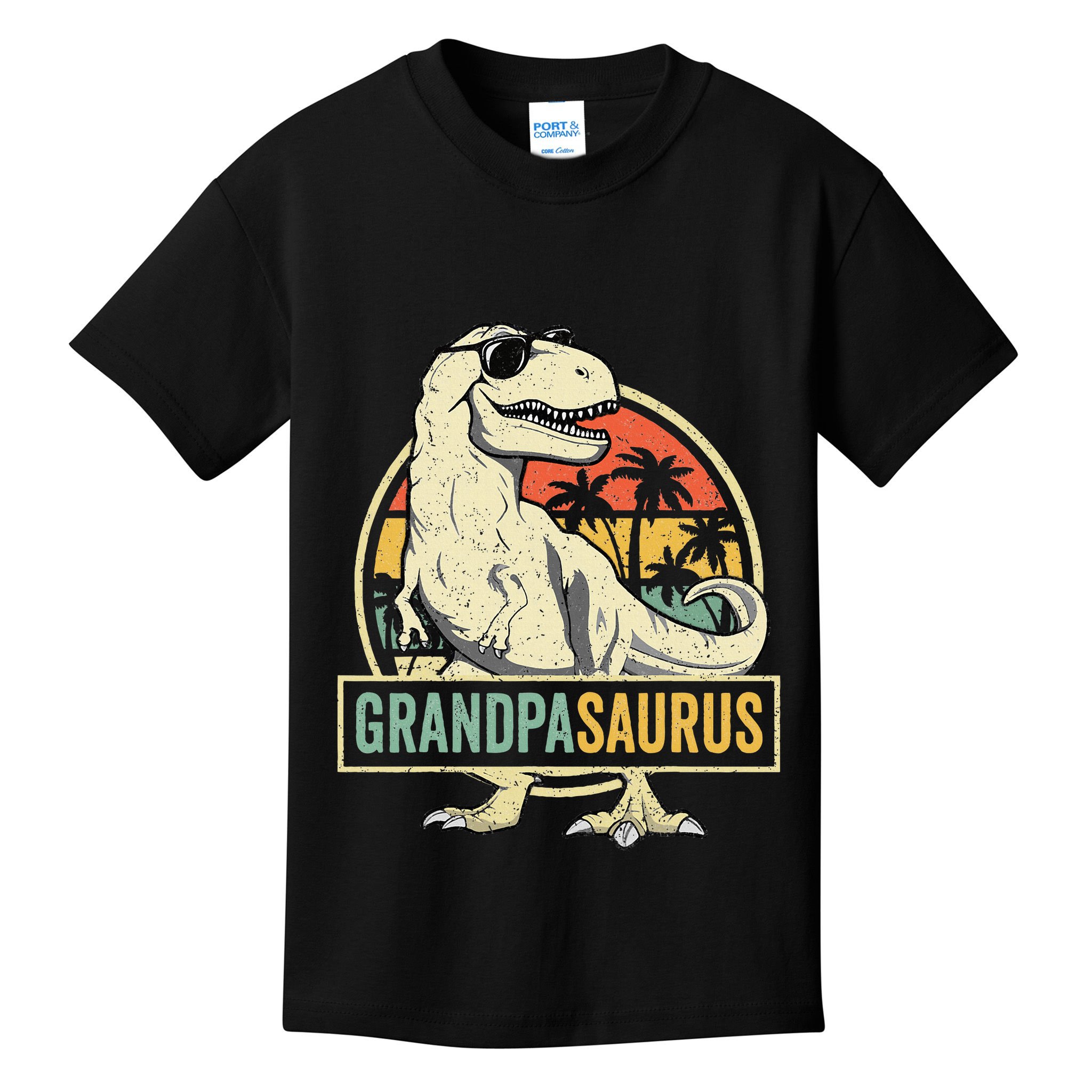 Grandpasaurus T Rex Dinosaur Grandpa Saurus Family Matching Kids T-Shirt