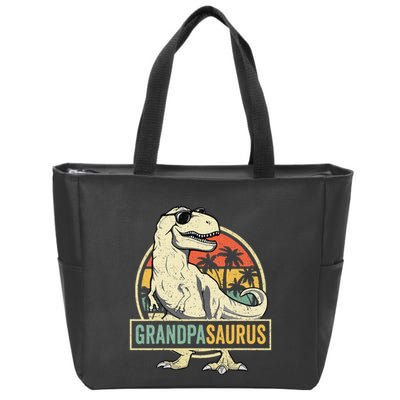 Grandpasaurus T Rex Dinosaur Grandpa Saurus Family Matching Zip Tote Bag