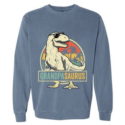Grandpasaurus T Rex Dinosaur Grandpa Saurus Family Matching Garment-Dyed Sweatshirt