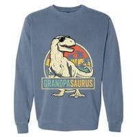 Grandpasaurus T Rex Dinosaur Grandpa Saurus Family Matching Garment-Dyed Sweatshirt