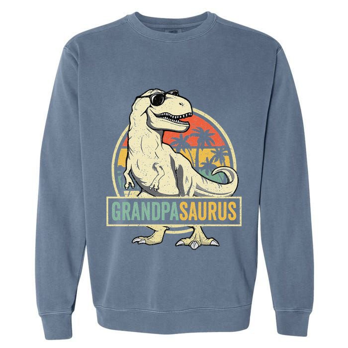 Grandpasaurus T Rex Dinosaur Grandpa Saurus Family Matching Garment-Dyed Sweatshirt
