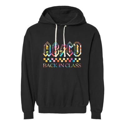 Girls Teachers Rock Back To School ABCD Back In Class Garment-Dyed Fleece Hoodie