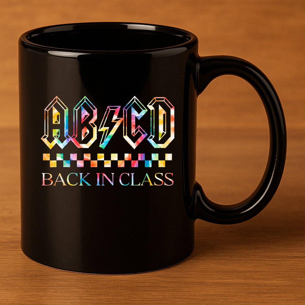 Girls Teachers Rock Back To School ABCD Back In Class 11oz C Handle Ceramic Mug