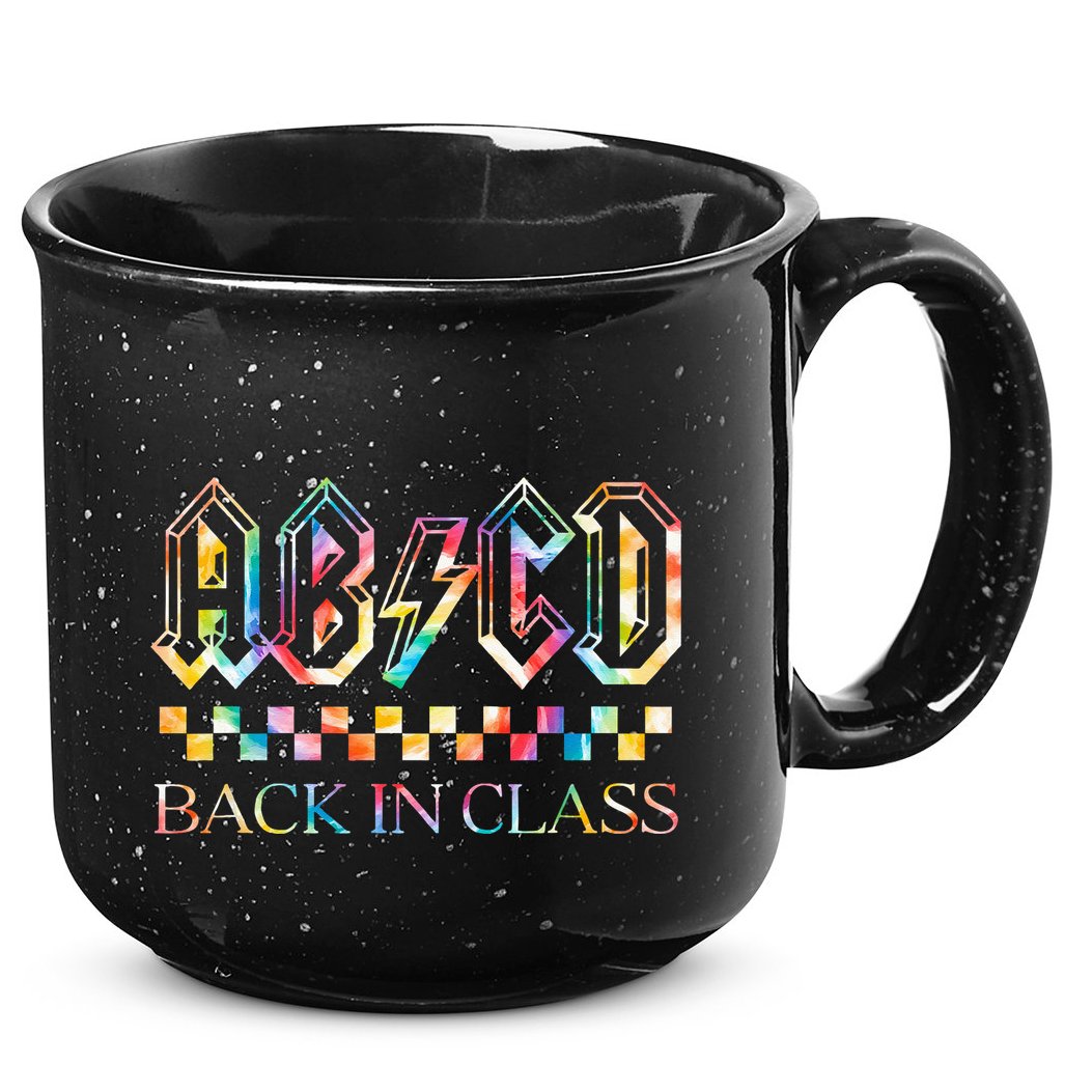 Girls Teachers Rock Back To School ABCD Back In Class 15oz Campfire Ceramic Mug
