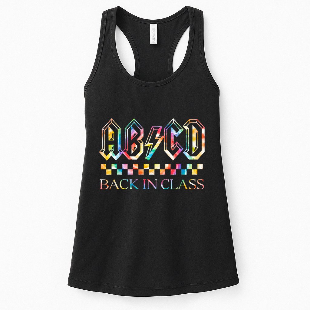 Girls Teachers Rock Back To School ABCD Back In Class Womens Tank Top