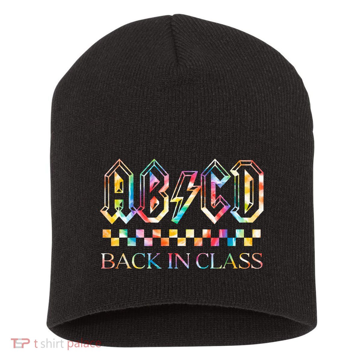 Girls Teachers Rock Back To School ABCD Back In Class Short Acrylic Beanie