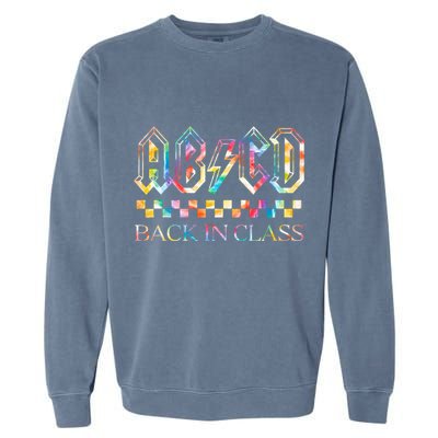 Girls Teachers Rock Back To School ABCD Back In Class Garment-Dyed Sweatshirt